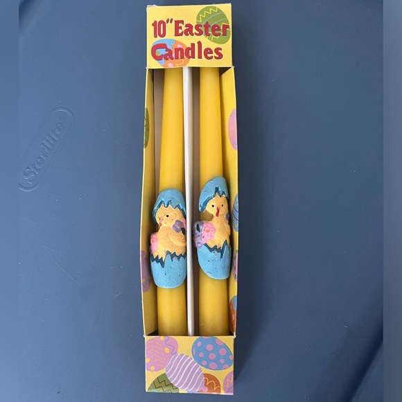 VINTAGE 10 INCHES EASTER TAPER CANDLES-IN BOX - Picture 1 of 7